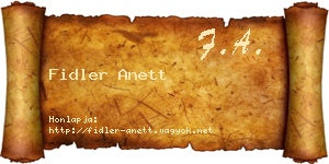 Fidler Anett névjegykártya