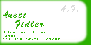 anett fidler business card